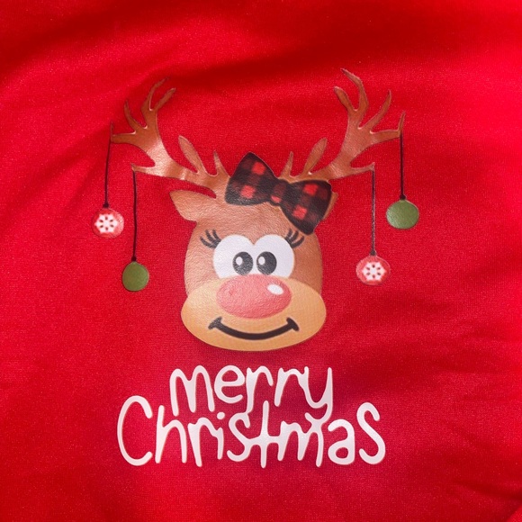 Sweaters - Red Christmas Reindeer Graphic Top